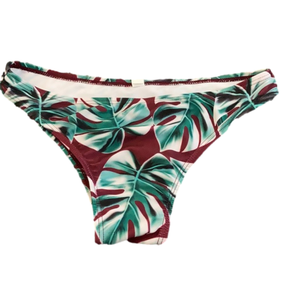 leaf print bikini bottoms